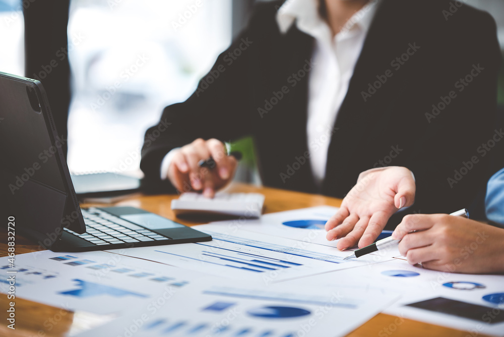 business plan, teamwork concept, team meeting, business people using laptop at office, intern team working on laptop new startup project business plan, teamwork concept, team meeting, business people using laptop at office, intern team working on laptop new startup project