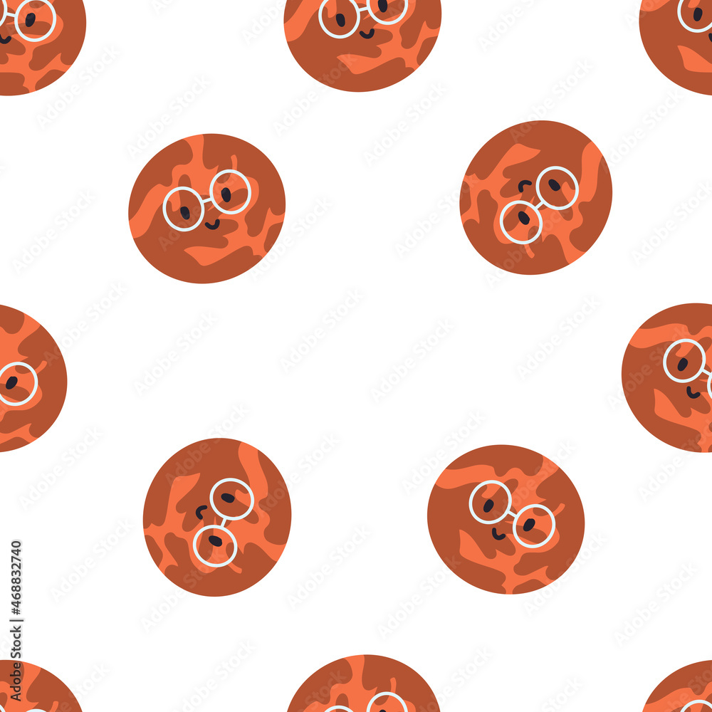 seamless pattern with planet mars in hand drawing style seamless pattern with planet mars in hand drawing style