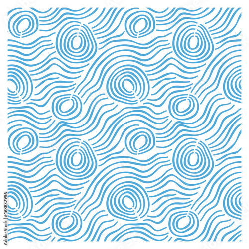 Abstract seamless pattern with blue waves.