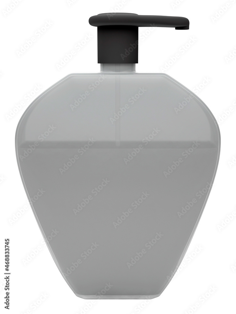 Dispenser bottle with liquid soap or cosmetic gel. 3D rendering Dispenser bottle with liquid soap or cosmetic gel. 3D rendering