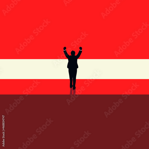 good luck in business, business support in a minimalist style,
businessman, problem solving, path to success, leadership. Vector
