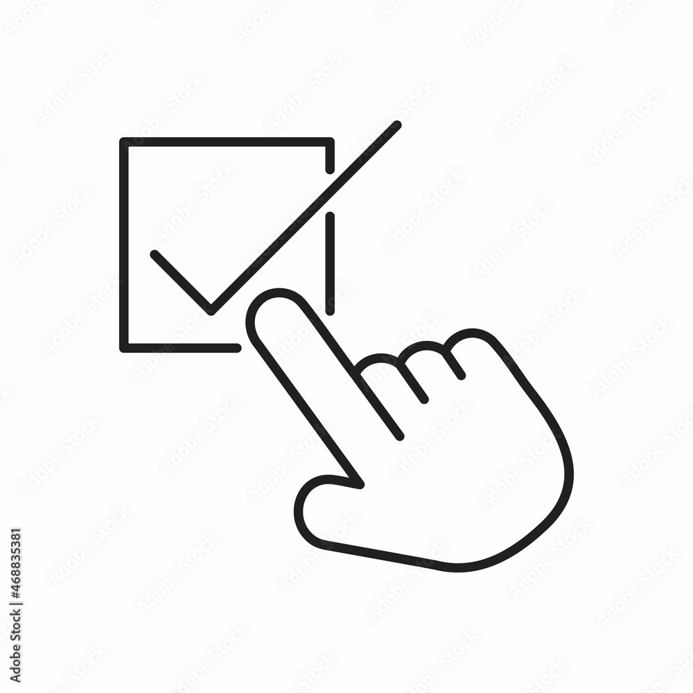 A simple linear icon of the correct choice made A simple linear icon of the correct choice made