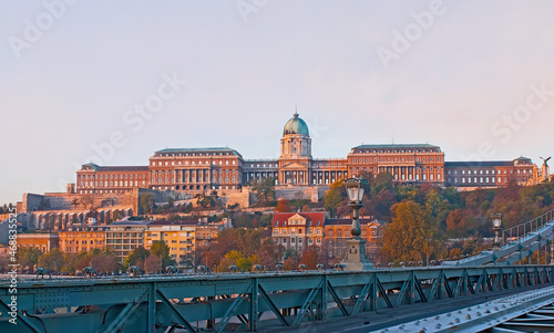 The Buda Castle in morning sunlight, Budapest, Hungary photo