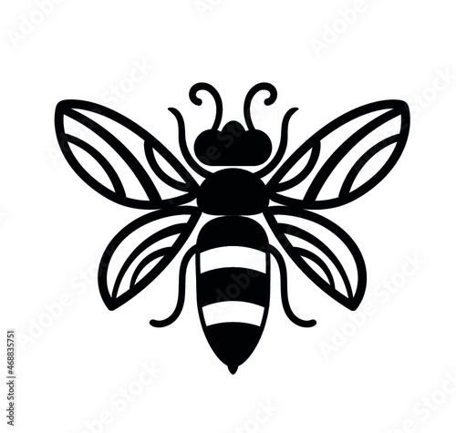 monochrome bee symbol