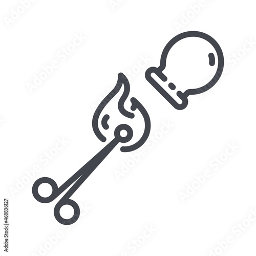 Cupping treatment line icon isolated on transparent background.