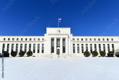 Federal Reserve Building in Wintertime - Washington DC United States