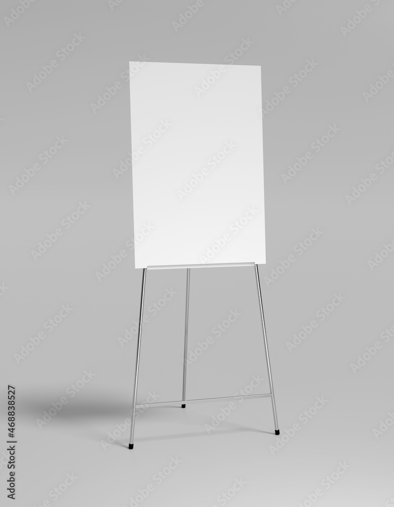 flip chart portable board height adjustable 3d render. with white sheet flip chart portable board height adjustable 3d render. with white sheet