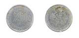 Mexico twenty centavos coin on a white isolated background