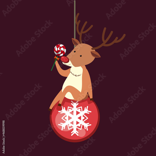 Christmas santa deer vector illustration © mrqyu