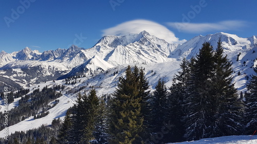 Winter landscape near Chamonix in France