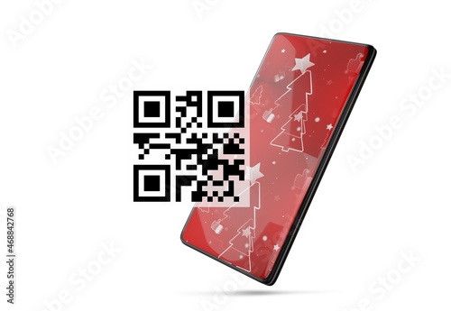 Smart Phone and Qr Code isolated 3d-illustration photo