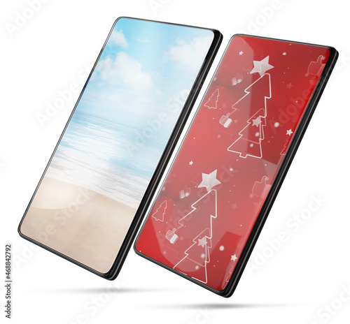 a smartphone with a Christm...