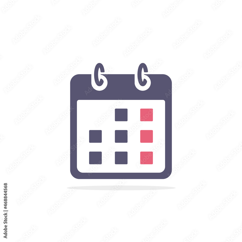 Calendar icon, flat design Vector Isolated simple isolated symbol Calendar icon, flat design Vector Isolated simple isolated symbol