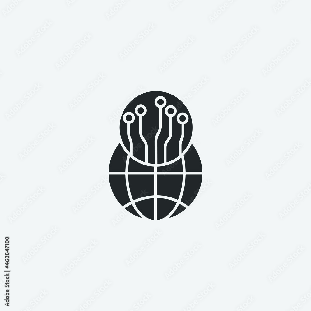 Obraz premium ai technology vector icon illustration sign