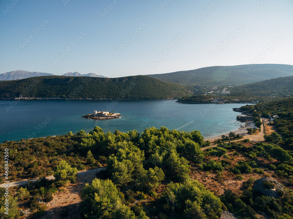 Otocic Gospa Island in the Bay of Kotor. Montenegro
