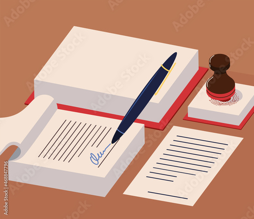 notary stamping document agreement