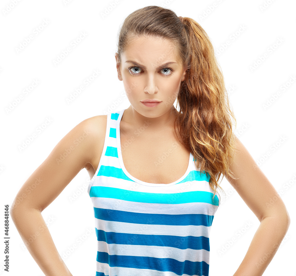 Portrait of disappointed girl looking at the camera. Portrait of disappointed girl looking at the camera.