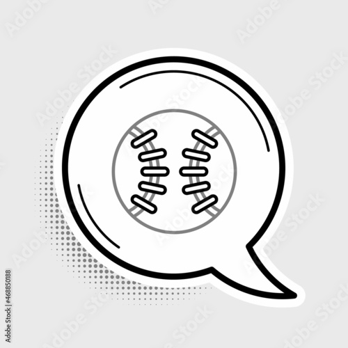 Line Baseball ball icon isolated on grey background. Colorful outline concept. Vector