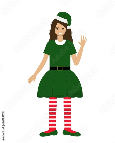 Vector illustration of an elf girl.
