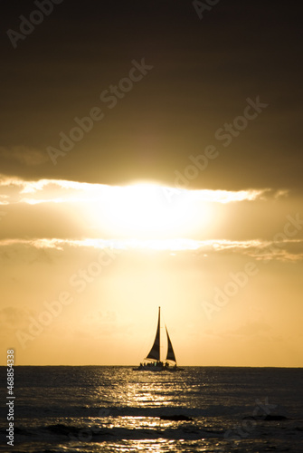 yacht at sunset © alma
