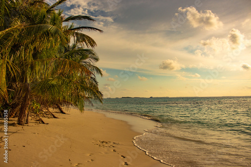 crystalline sea in maldives islands