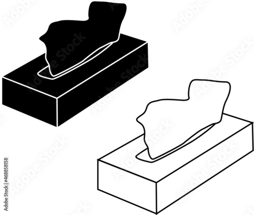 斜め上から見たティッシュのシルエット