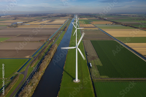 Green energy from windmills in the Netherlands.