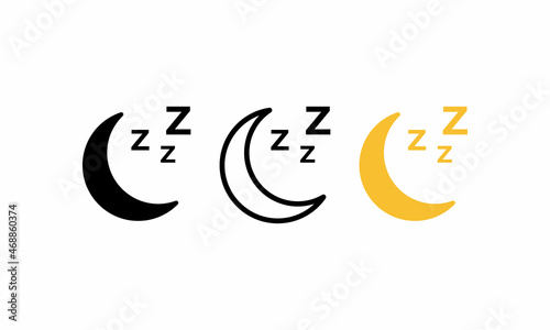 sleep well crescent moon vector icon for websites