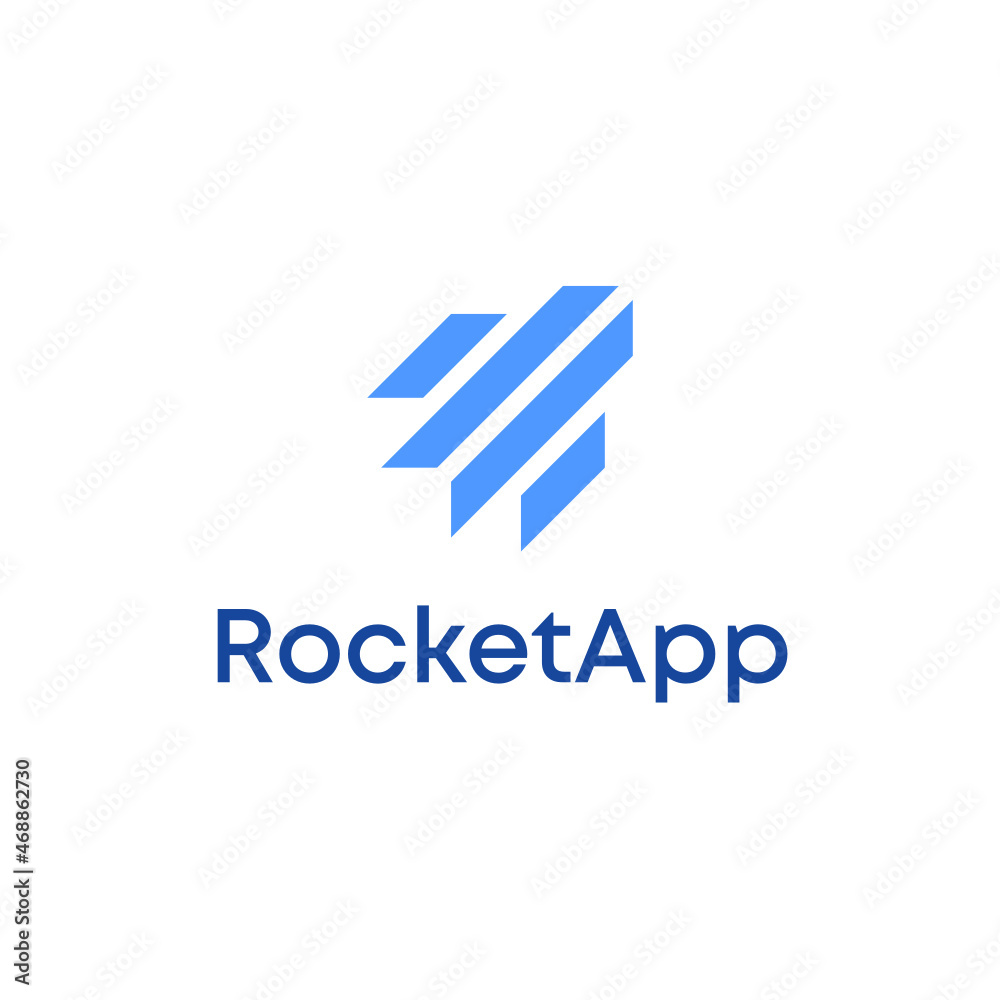 Rocket Lines Flight Lauch Vector Abstract Illustration Logo Icon Design Template Element