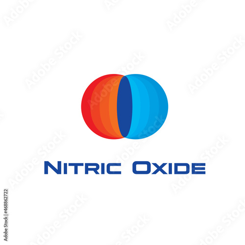 Nitric Oxide Molecule Simple Vector Abstract Illustration Logo Icon Design Template Element