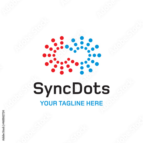 Dots Circle Connect Sync Infinity Vector Abstract Illustration Logo Icon Design Template Element