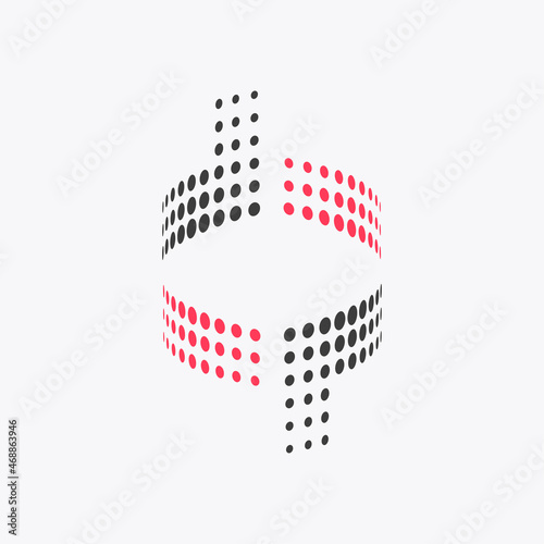 Letter DP dot tube technology. Logos look sophisticated, mature and have a corporate feel. It is suitable for use as a logo for your technology company.