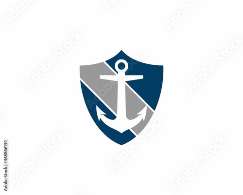 Free Download Anchor inside the shield logo - GFXLoad