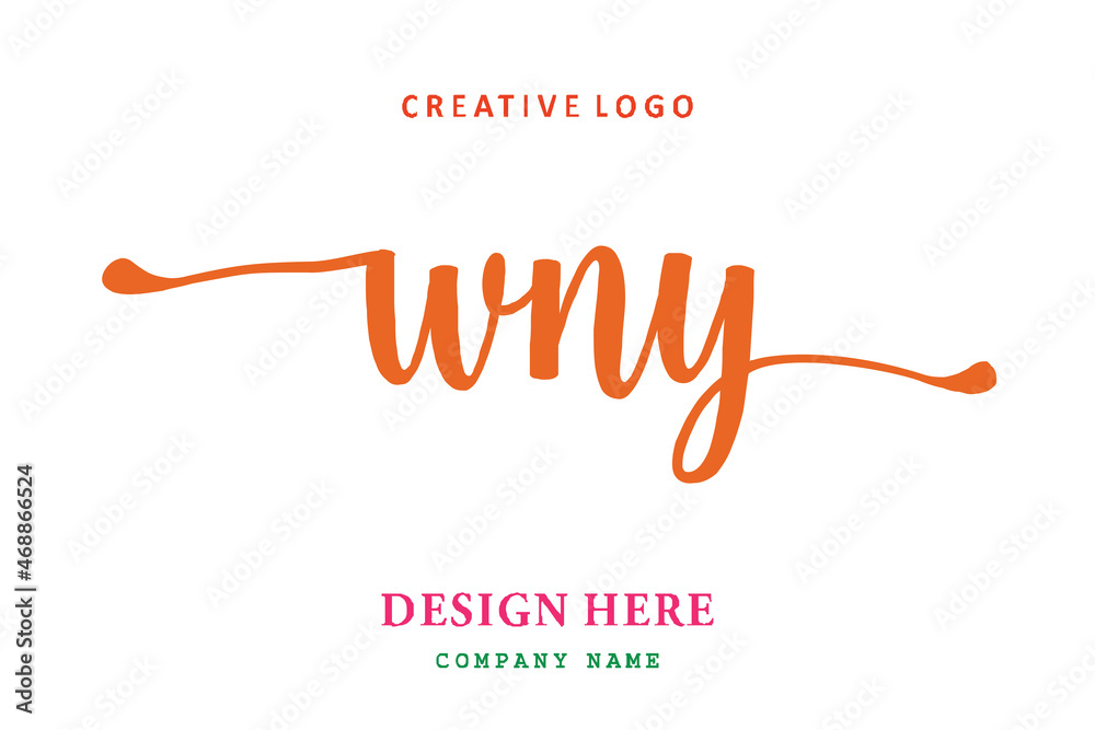 WNY lettering logo is simple, easy to understand and authoritative - obrazy, fototapety, plakaty 