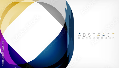 Abstract square shape with overlapping waves, minimal geometric background. Vector Illustration For Wallpaper, Banner, Background, Landing Page