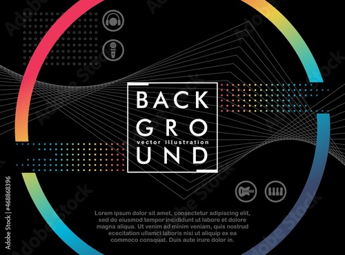 Black giometric music background vector illustration photo