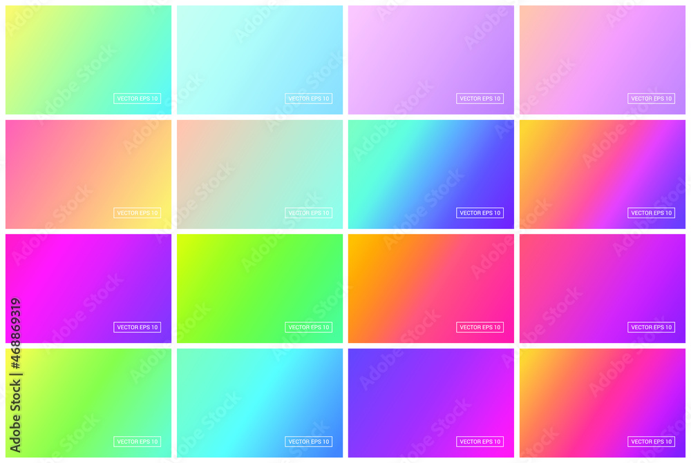 Abstract creative concept vector multicolor blurred background set. For Web and Mobile Applications, illustration template design, business infographic and social media, modern decoration. EPS 10