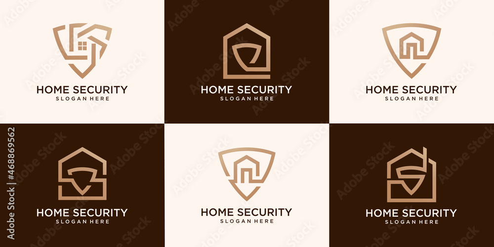 set of Home Secure Logo Vector and Home Security