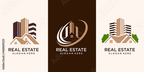 Set of, Real Estate, Building and Construction Logo Vector Design