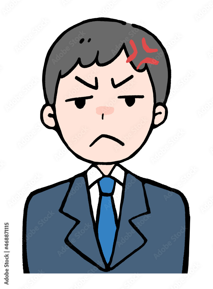 怒った男性のイラスト 怒った男性のイラスト
