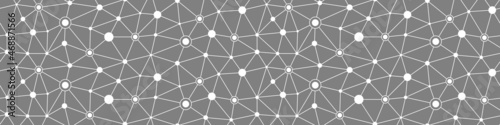 Seamless pattern with connected dots on grey background. Social media concept. Vector illustration.