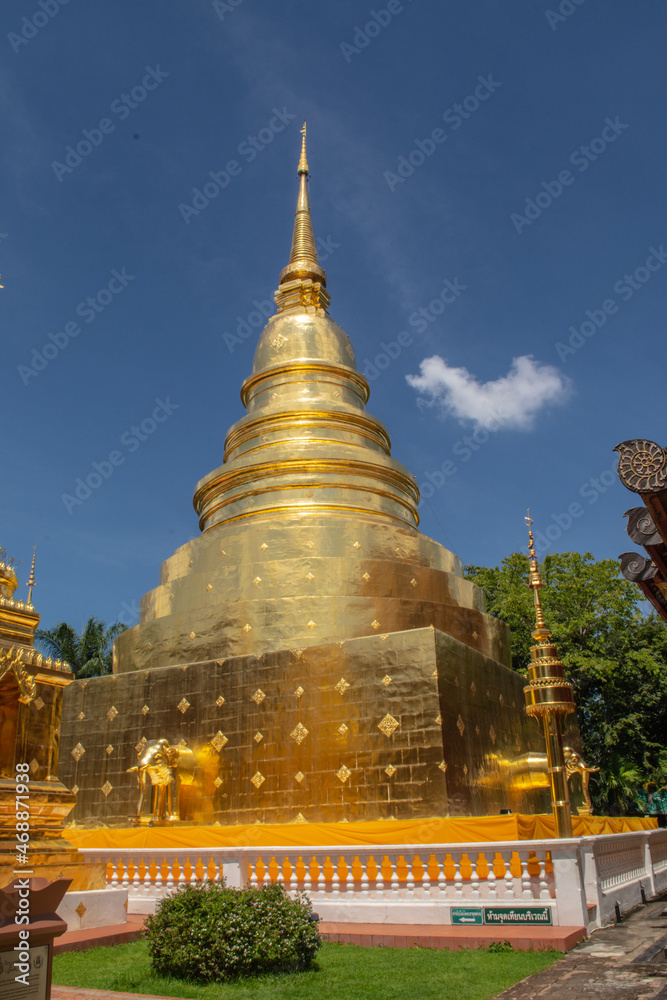 Naklejka premium Within Wat Phra Singh is a Buddhist temple or Wat in Thai in Chiang Mai province northern of Thailand. 