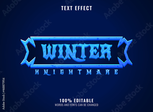 winter kinightmare fantasy ice rpg games logo title text effect