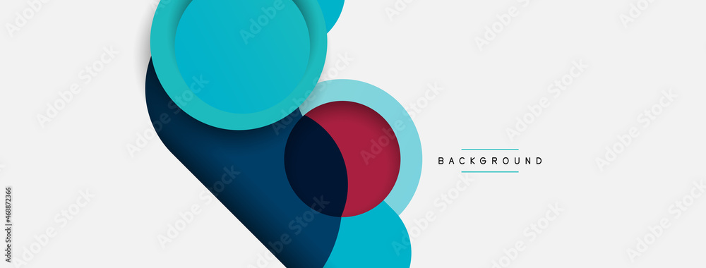 Circle and round shapes abstract background. Vector illustration for wallpaper banner background or landing page