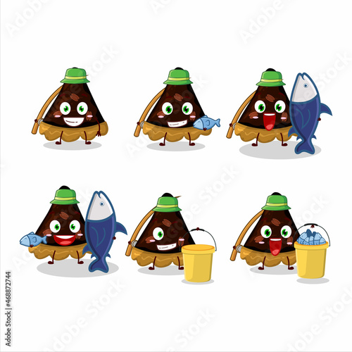 A fisherman slice of pecan pie cartoon picture catch a big fish