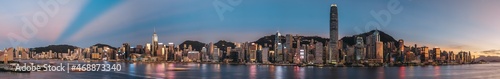 V-shaped anti-crepuscular ray and crepuscular ray over Hong Kong city during sunset © KamWing