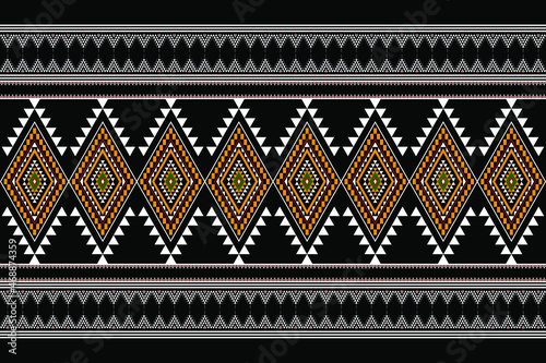 Geometric ethnic oriental seamless pattern traditional Design for background,carpet,wallpaper.clothing,wrapping,Batik fabric,Vector illustration.embroidery style - Sadu, sadou, sadow or sado
