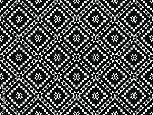 Geometric ethnic oriental seamless pattern traditional Design for background,carpet,wallpaper.clothing,wrapping,Batik fabric,Vector illustration.embroidery style - Sadu, sadou, sadow or sado