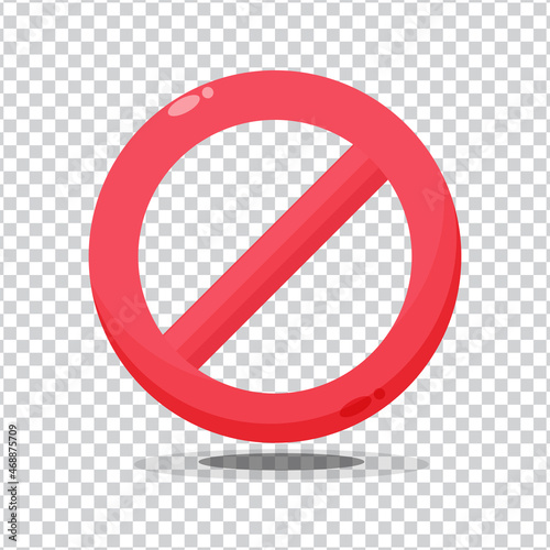 Red forbidden sign no warning icon on blank background