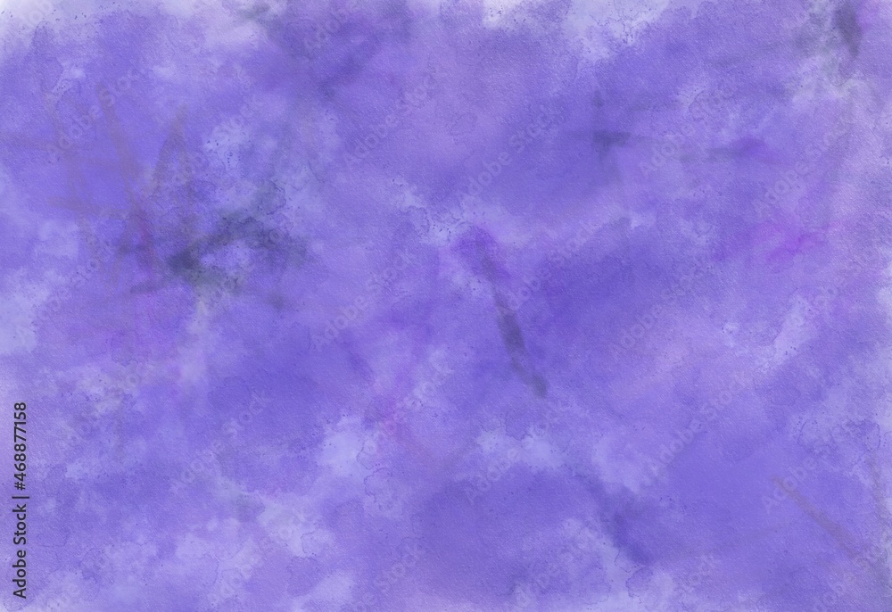 Old blue purple paper with white stain. Chaotic blue watercolor paper  texture background. blue watercolor background, sheet of paper covered with paint with texture.